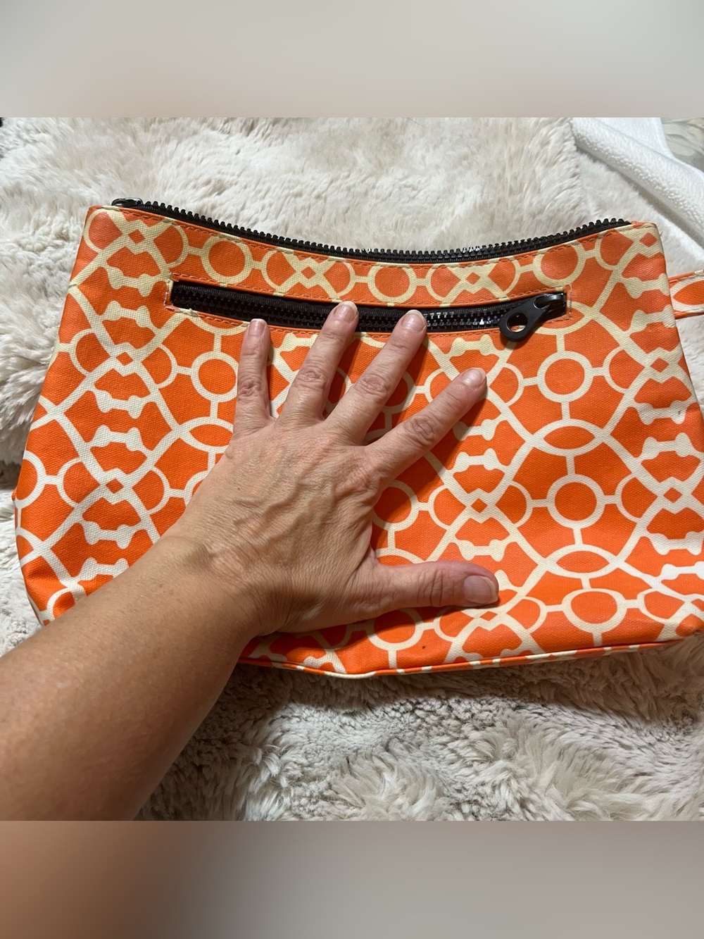 Orange Geometric Makeup Organizer Pouch
02-21 - Picture 3 of 7